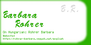 barbara rohrer business card